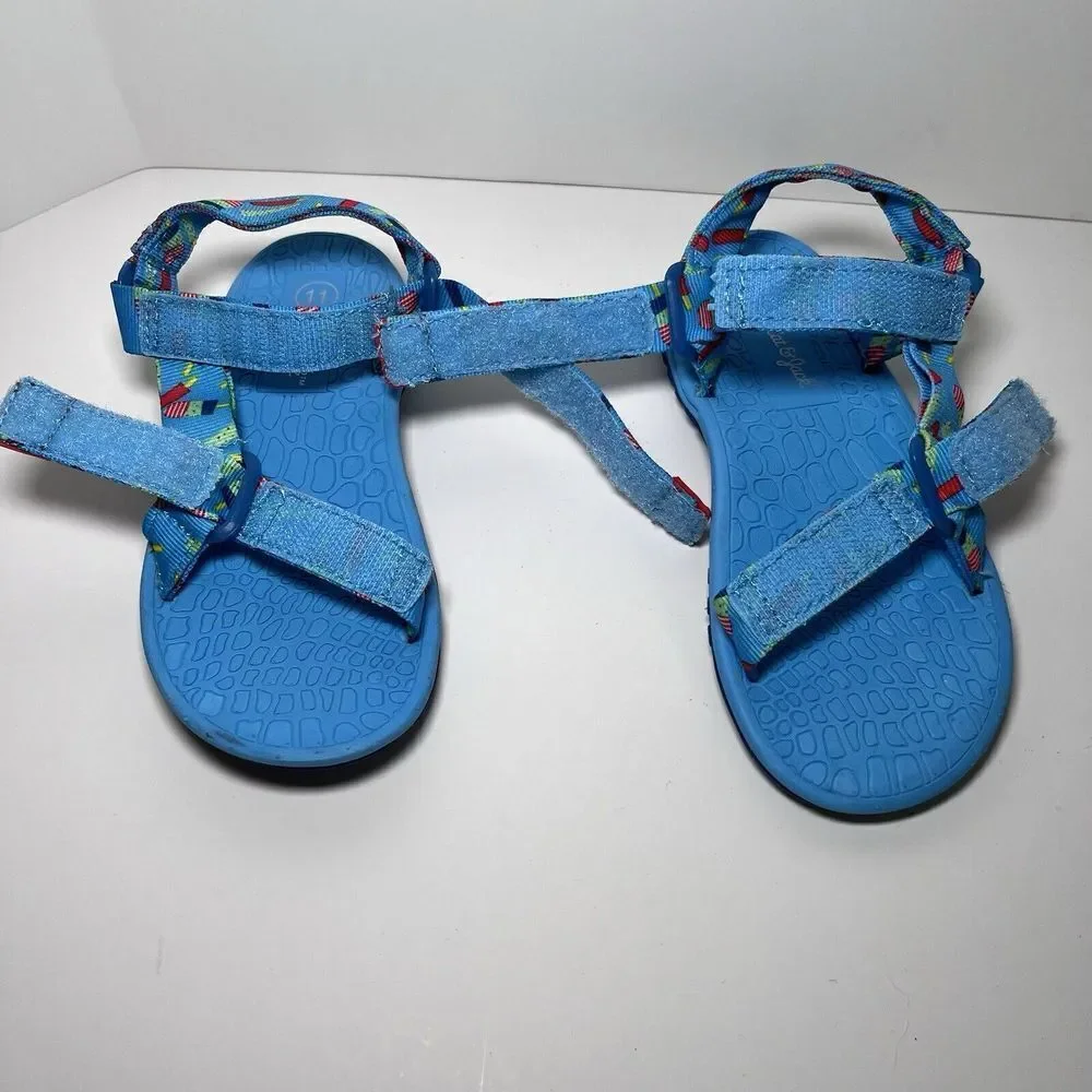 Cat & Jack Vanya Easy Closure Strap Sport Sandal Toddler Youth Kids Blue Size 11
